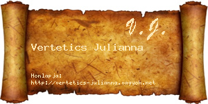 Vertetics Julianna névjegykártya